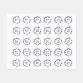 パープルフローラリース名前をカスタムするスクールラベル ラベル (シート)