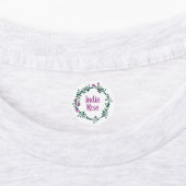 パープルフローラリース名前をカスタムするスクールラベル ラベル (貼付)