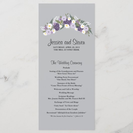 パープルフローラリース | 式典プログラム プログラム (正面)