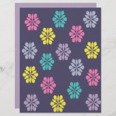 パープルフローラルパターンスクラップブック紙 (正面/裏面)