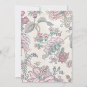 パープルフローラルパターン卒業パーティー 招待状 (裏面)