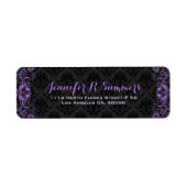 パープルフローラレースブラックダマスク ラベル (正面)