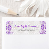 パープルフローラレースホワイトダマスク ラベル (インサイチュ)