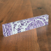 パープルフローラレース デスクネームプレート (側面)