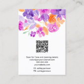 パープルフローラロゴジュエリーイヤリングネックレス 名刺 (裏面)