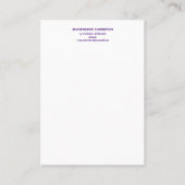 パープルフローラロマンチックなイヤリング表示事業 名刺 (裏面)