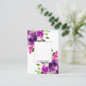 パープルフローラロマンチックなイヤリング表示事業 名刺 (スタンド正面)