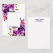 パープルフローラロマンチックなイヤリング表示事業 名刺 (正面/裏面)