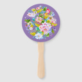 パープルフローラロマン結婚チズゲストファン ハンドファン (裏面)