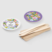 パープルフローラロマン結婚チズゲストファン ハンドファン (組立なし)