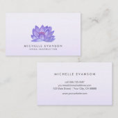 パープルフローラロータスエレガントヨガインストラクター 名刺 (正面/裏面)