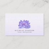 パープルフローラロータスエレガントヨガインストラクター 名刺 (正面)