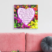 パープルフローラローマ8:28写真デザイン キャンバスプリント (インサイチュ (リビング))