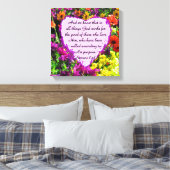 パープルフローラローマ8:28写真デザイン キャンバスプリント (インサイチュ (寝室))