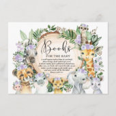 パープルフローラワイルドジャングルサファリブブックベビー エンクロージャーカード (正面)