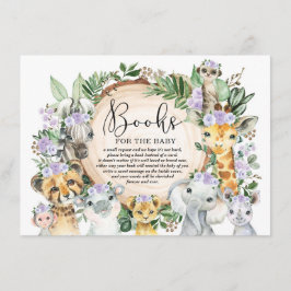 パープルフローラワイルドジャングルサファリブブックベビー エンクロージャーカード