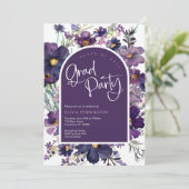 パープルフローラワイルドフラワーズグラードパーティの招待状 招待状 (スタンド正面)