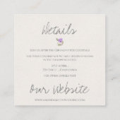 パープルフローラワイルドフラワー結婚リースの詳細 エンクロージャーカード (裏面)