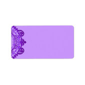 パープルフローラヴィンテージアート空白の住所 シール (正面)
