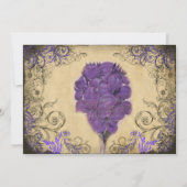 パープルフローラヴィンテージウェディング招待状 招待状 (裏面)