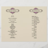 パープルフローラヴィンテージ結婚式プログラム (裏面)