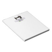 パープルフローラヴィンテージ裁縫パーソナライズされた機 ノートパッド (アングル)