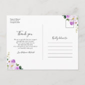 パープルフローラ写真誕生のお知らせ&ありがとうございます ポストカード (裏面)