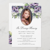 パープルフローラ写真追悼式 招待状 (正面/裏面)