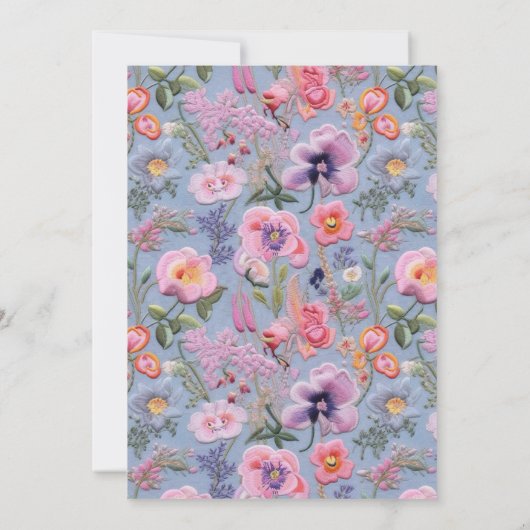 パープルフローラ刺しゅうマクシマ結婚リスト 招待状 (裏面)