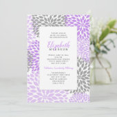 パープルフローラ卒業お祝い招待状 招待状 (スタンド正面)