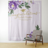 パープルフローラ卒業パーティーの写真の背景 タペストリー (インサイチュ)