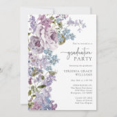 パープルフローラ卒業 招待状 (正面)
