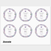 パープルフローラ大学院ステッカー ラウンドシール (シート)