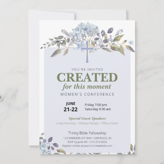 パープルフローラ女性教会カンファレンス 招待状 (正面)