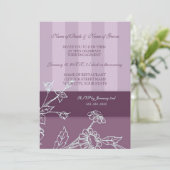 パープルフローラ婚約パーティ招待状 招待状 (スタンド正面)