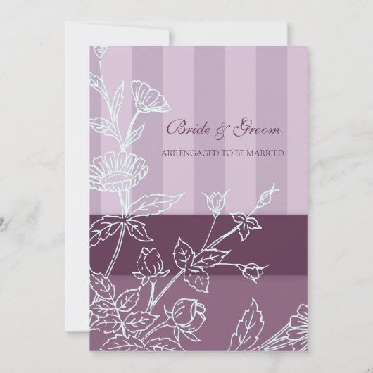 パープルフローラ婚約パーティ招待状 招待状 (裏面)