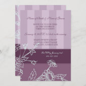 パープルフローラ婚約パーティ招待状 招待状 (正面/裏面)