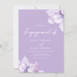 パープルフローラ婚約パーティ 招待状
