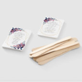 パープルフローラ幾何学植物学結婚式 プログラム ハンドファン (組立なし)