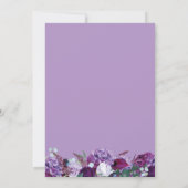 パープルフローラ幾何学的開花結婚ズ 招待状 (裏面)