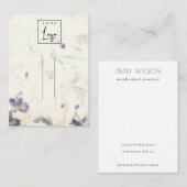 パープルフローラ手作り紙テクスチャヘアクリップ 名刺 (正面/裏面)