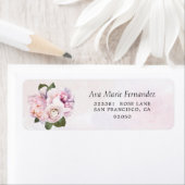 パープルフローラ招待状差出人住所 ラベル (インサイチュ)