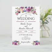 パープルフローラ招待状 招待状 (スタンド正面)