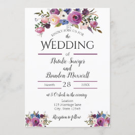 パープルフローラ招待状 招待状