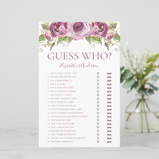 パープルフローラ推測ブライダルシャワーゲーム (スタンド正面)