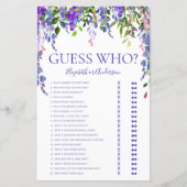 パープルフローラ推測ブライダルシャワーゲーム (正面)