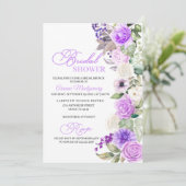 パープルフローラ春ブライダルシャワー 招待状 (スタンド正面)