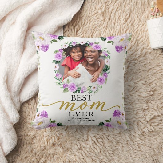 パープルフローラ最高のリースママママママママママザーズ・デイ クッション (ブランケット)