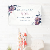 パープルフローラ植物学ブライダルシャワー 横断幕 (インサイチュ)