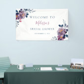 パープルフローラ植物学ブライダルシャワー 横断幕 (トレードショー)